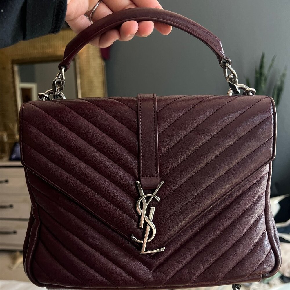 YSL Burgundy College Medium